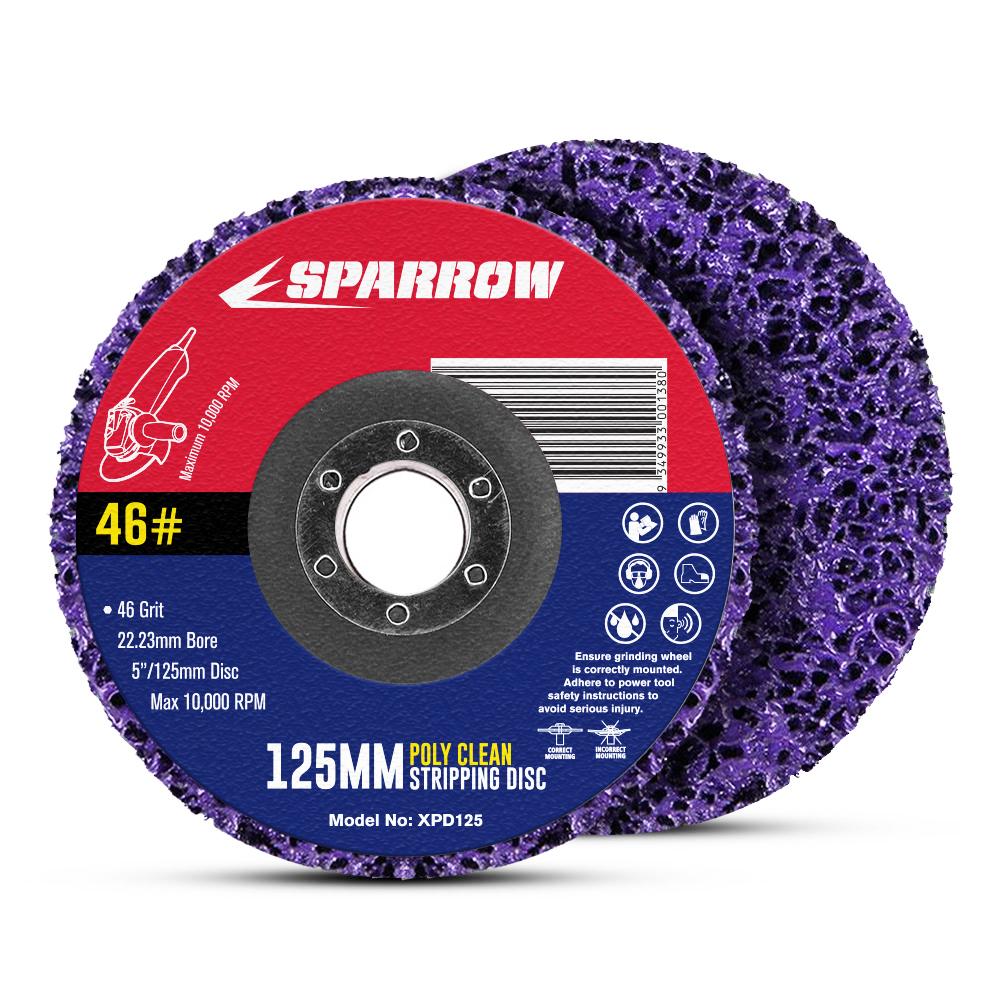 Sparrow XPD125 2-Pack 125mm (5") 46 Grit Poly Clean & Strip Grinding Discs