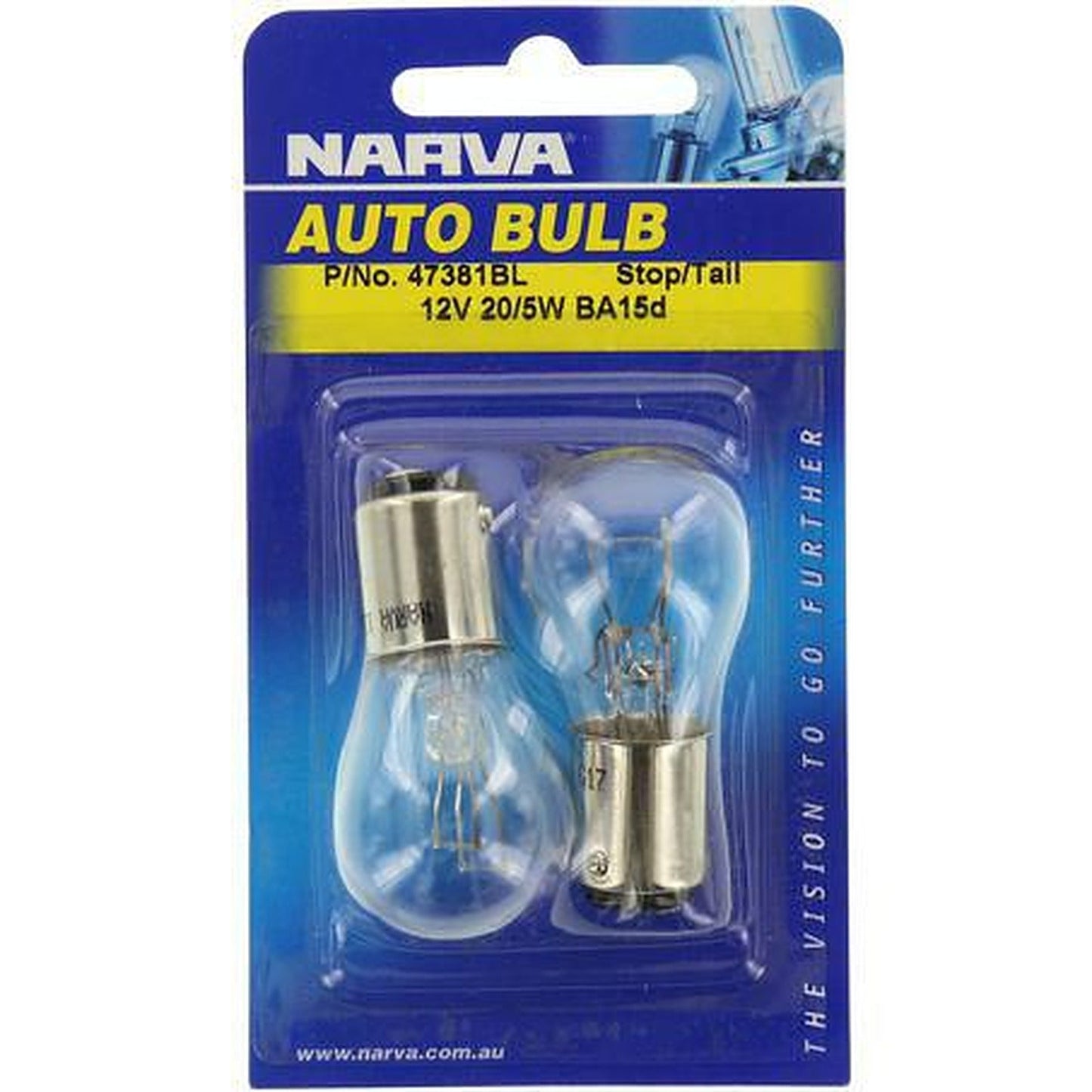 Narva Bayonet BA15d Globe 12V 20/4W 47381BL