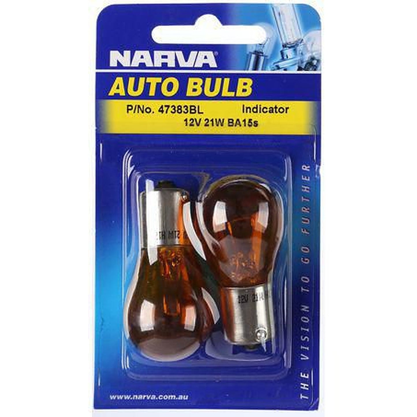 Narva Bayonet BA15s Amber Globe 12V 21W 47383BL