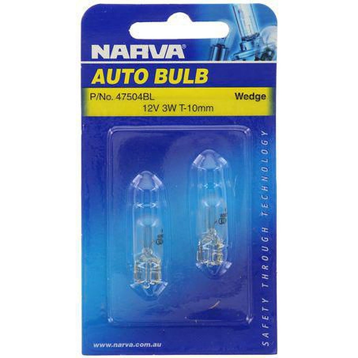 Narva W3W Wedge W2.1x9.5d Globe 12V 3W 47504BL