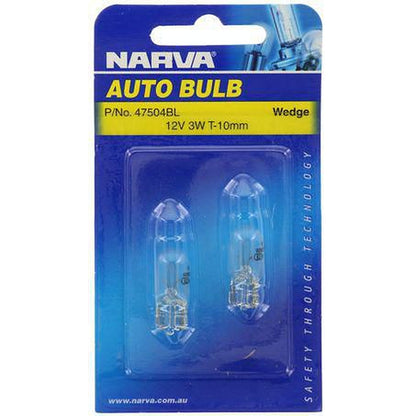 Narva W3W Wedge W2.1x9.5d Globe 12V 3W 47504BL