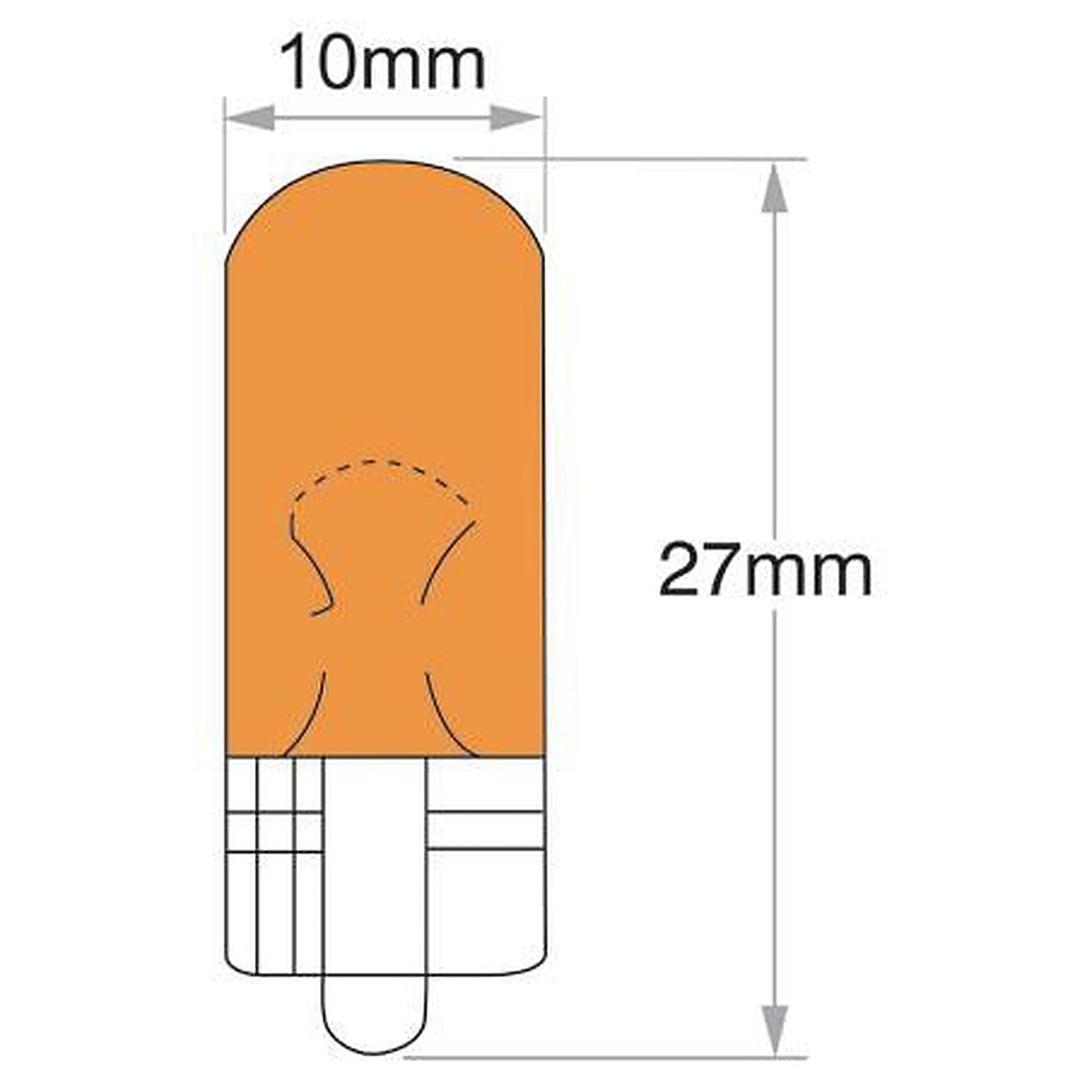 Narva WY5W Wedge W2.1x9.5d Amber Globe 12V 5W 47510