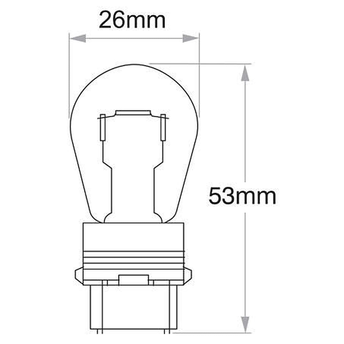 Narva PY27W Wedge W2.5x16d Amber Globe 12V 27W 47556