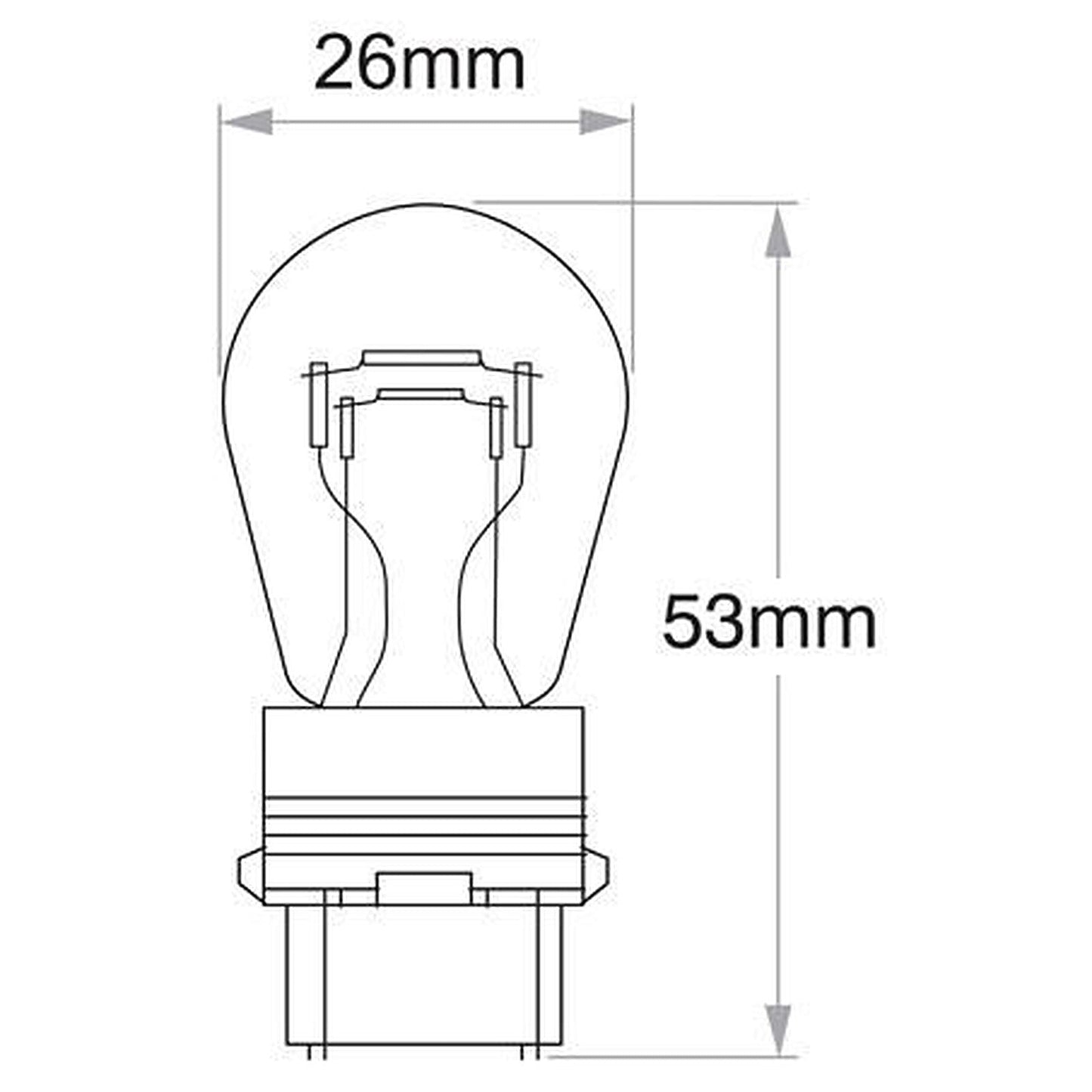 Narva PY27/7W Wedge W2.5x16q Amber Globe 12V 27/7W 47558