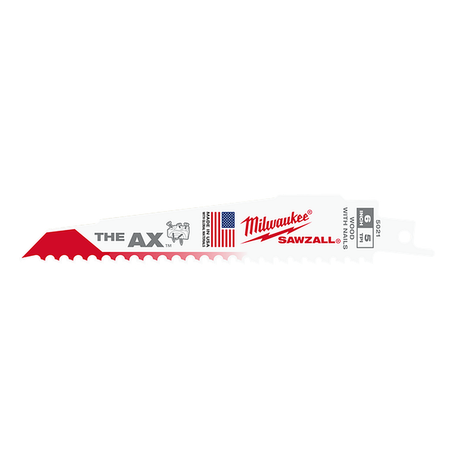 Milwaukee SAWZALL The AX 150mm 6in 5TPI Blade 5 Pack 48005021