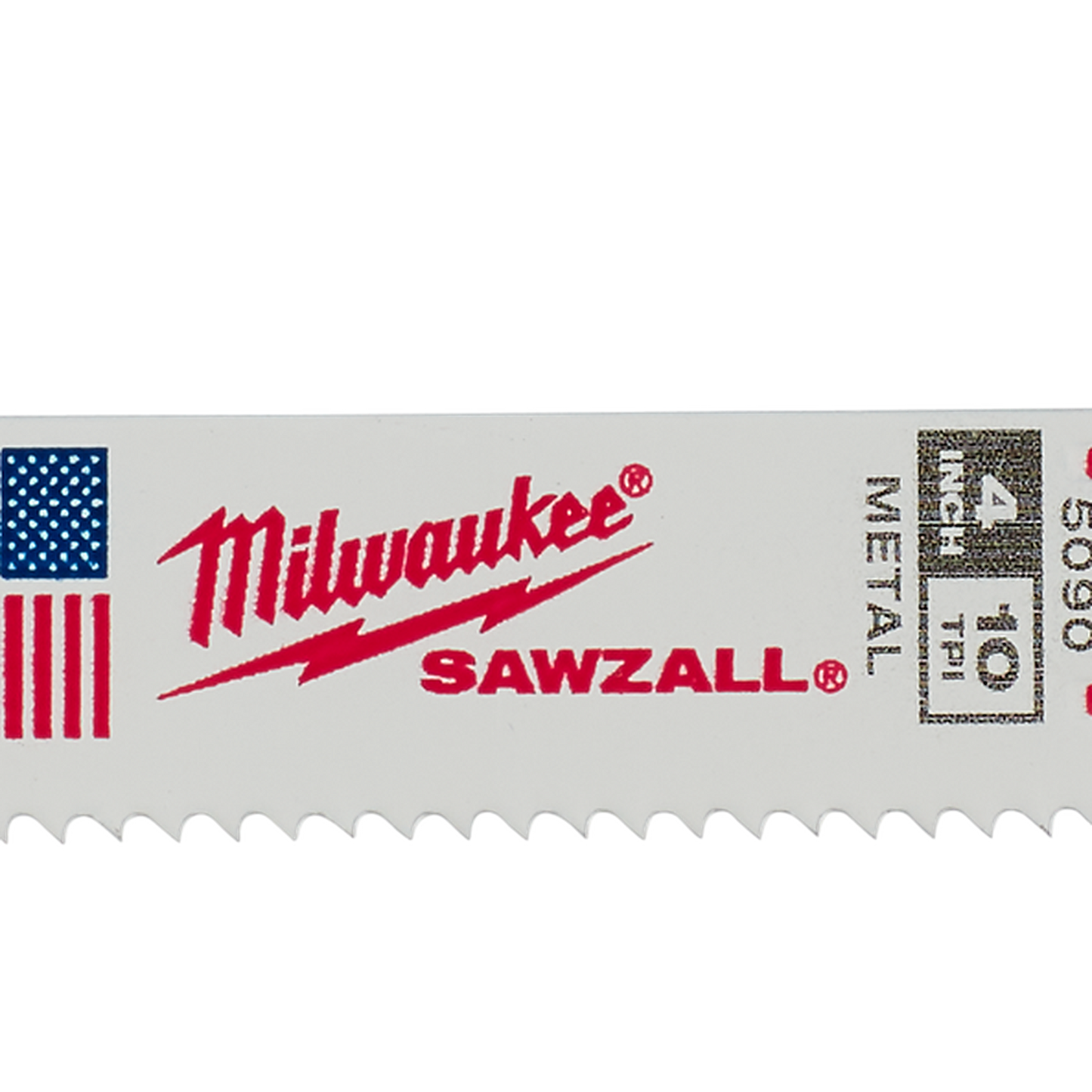 Milwaukee SAWZALL Thin Kerf Metal 100mm 3-15/16in 10TPI Blade 5 Pack 48005090