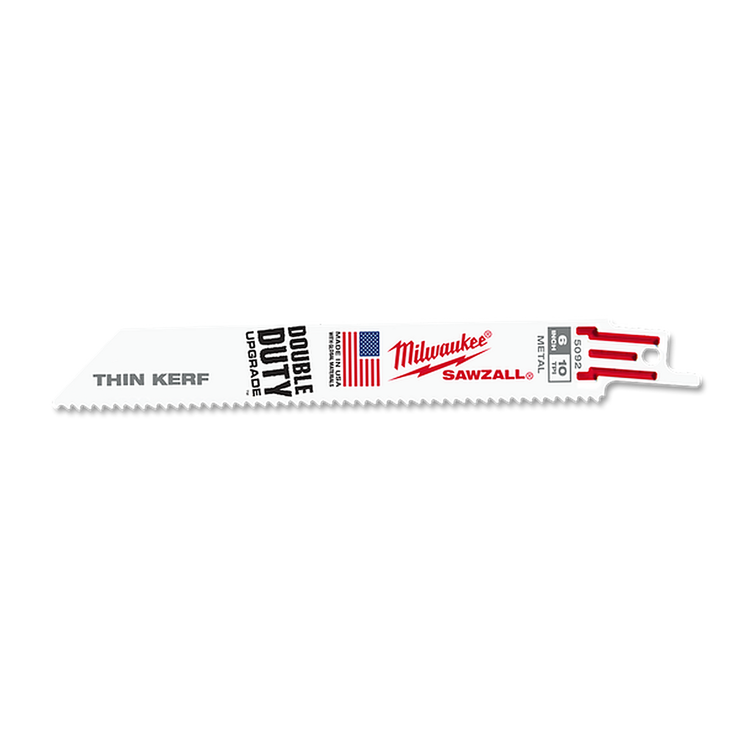 Milwaukee SAWZALL Thin Kerf Metal 150mm 6in 10TPI Blade 5 Pack 48005092