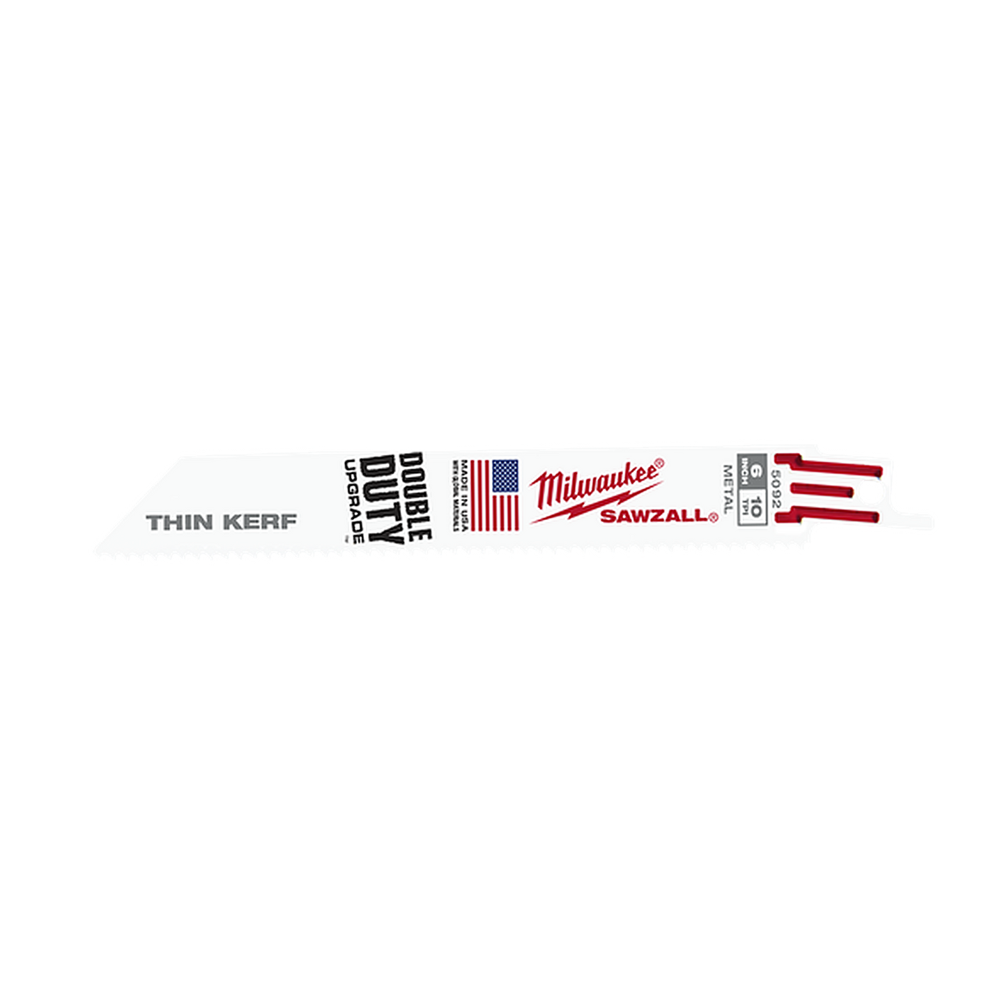 Milwaukee SAWZALL Thin Kerf Metal 150mm 6in 10TPI Blade 5 Pack 48005092