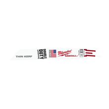 Milwaukee SAWZALL Thin Kerf Metal 150mm 6in 10TPI Blade 5 Pack 48005092