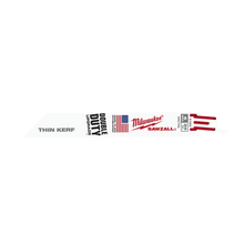 Milwaukee SAWZALL Thin Kerf Metal 150mm 6in 24TPI Blade 5 Pack 48005186