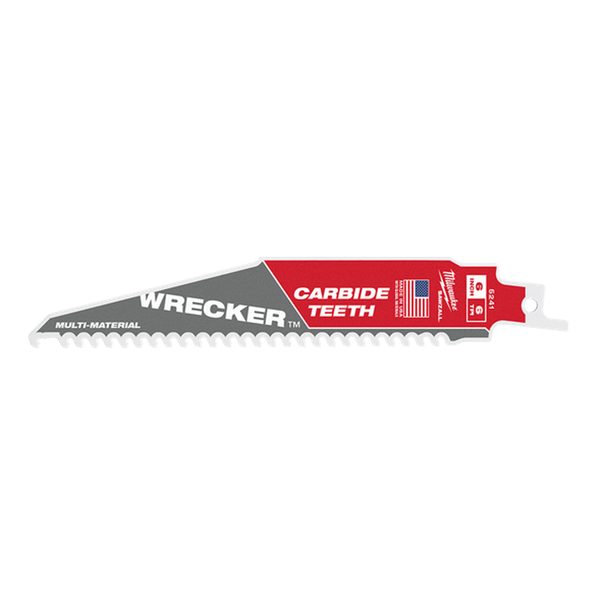Milwaukee SAWZALL The WRECKER with Carbide Teeth 150mm 6in 6TPI Blade 1Pk