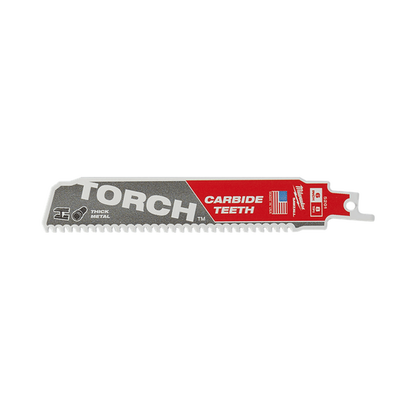 Milwaukee SAWZALL The TORCH with Carbide Teeth 150mm 6in 8TPI Blade 3Pk
