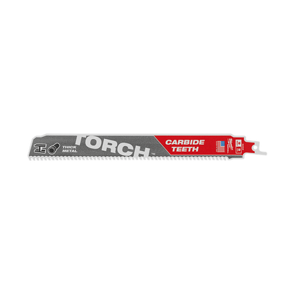 Milwaukee SAWZALL The TORCH with Carbide Teeth 230mm 9in 8TPI Blade 3Pk