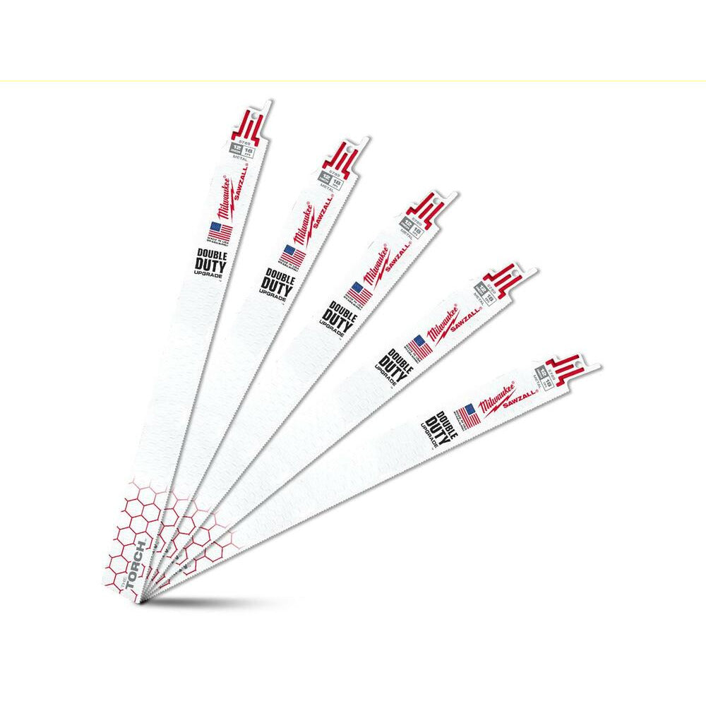 Milwaukee 48005789 The Torch™ SAWZALL® 300mm 18 TPI Reciprocating Saw Blades - 5 Pack