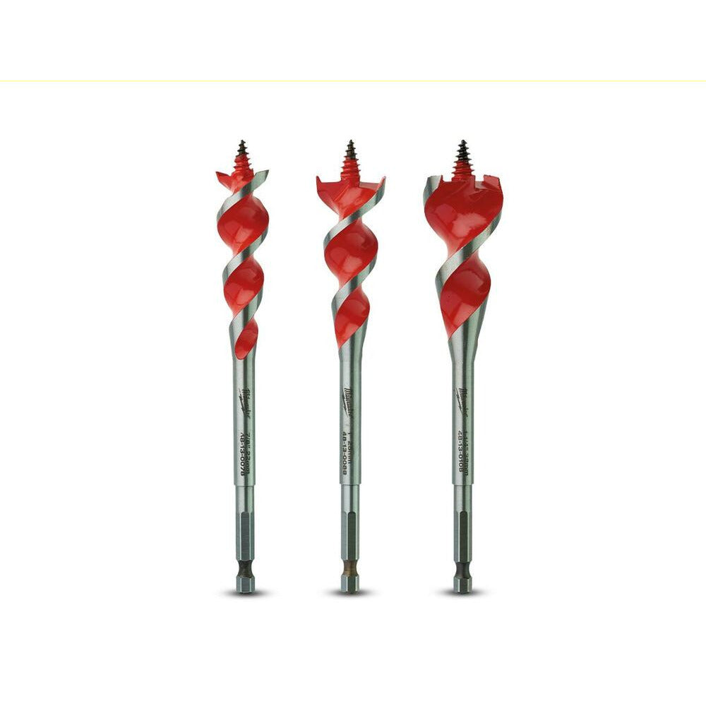 Milwaukee 48130200 3pce Speed Feed Wood Auger Drill Bit Set