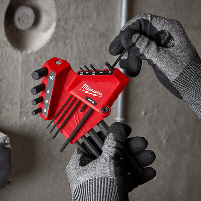 Milwaukee 9PC Metric L-Style with Ball End Hex Key Set