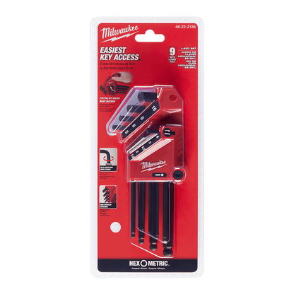 Milwaukee 9PC Metric L-Style with Ball End Hex Key Set