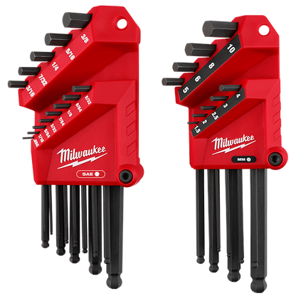 Milwaukee 22PC SAE/Metric L-Style with Ball End Hex Key Set 48222187