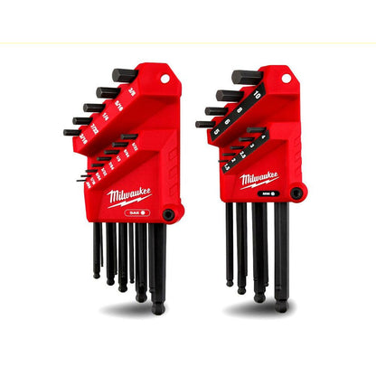 Milwaukee 22PC SAE/Metric L-Style with Ball End Hex Key Set 48222187