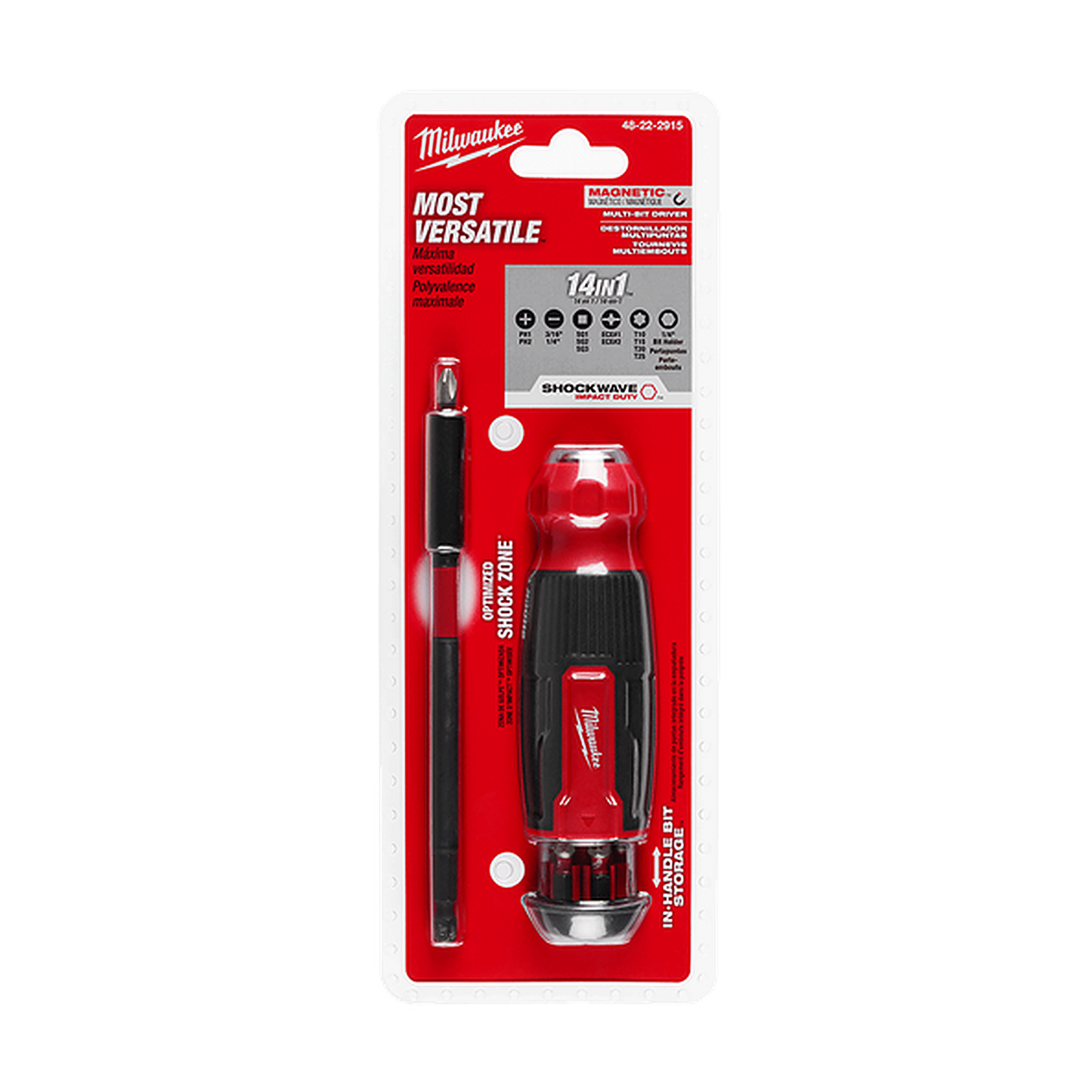 Milwaukee 14-in-1 Multi-Bit Screwdriver with SHOCKWAVE Bits