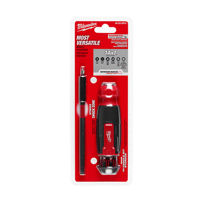 Milwaukee 14-in-1 Multi-Bit Screwdriver with SHOCKWAVE Bits