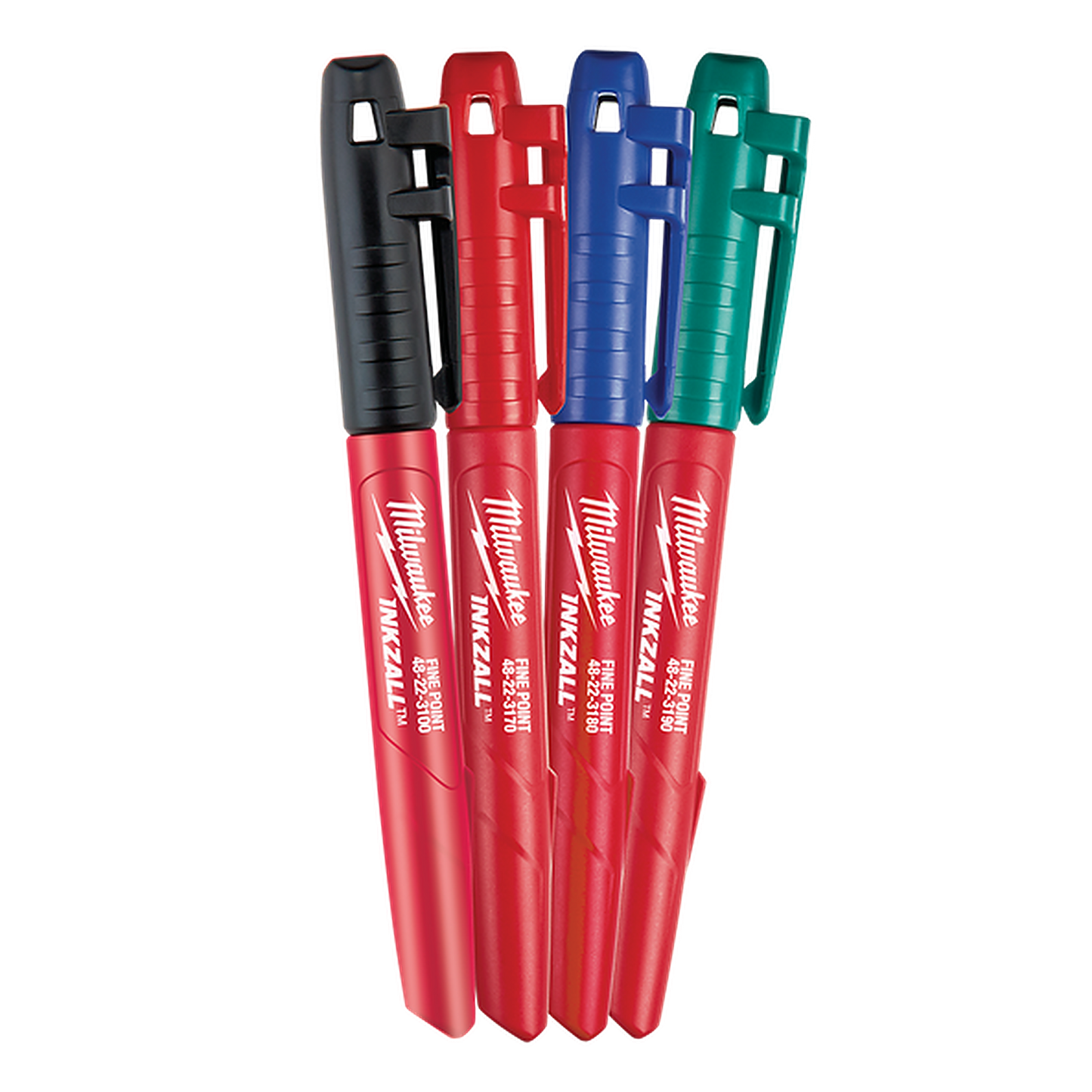 Milwaukee INKZALL Colour Fine Point Markers 4 Pack 48223106