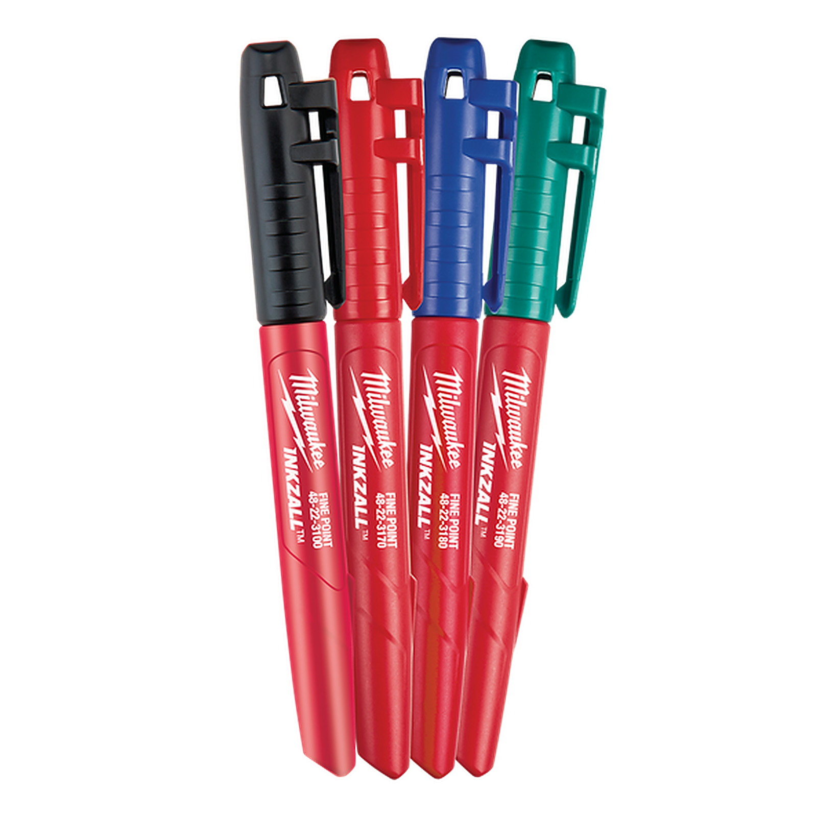 Milwaukee INKZALL Colour Fine Point Markers 4 Pack 48223106