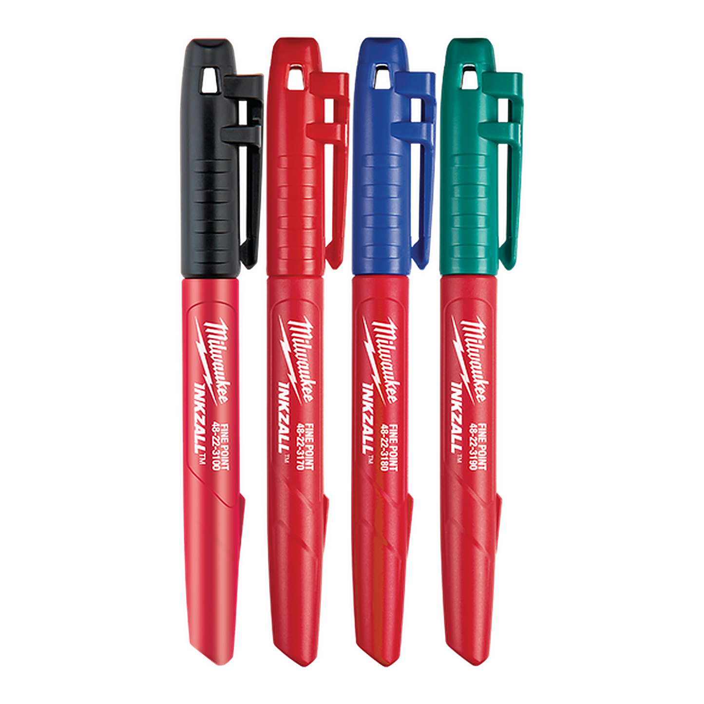 Milwaukee INKZALL Colour Fine Point Markers 4 Pack 48223106