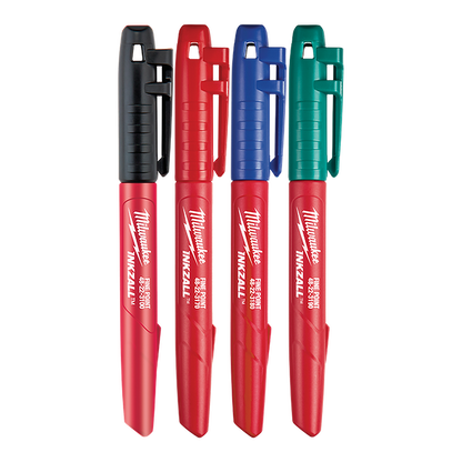 Milwaukee INKZALL Colour Fine Point Markers 4 Pack 48223106