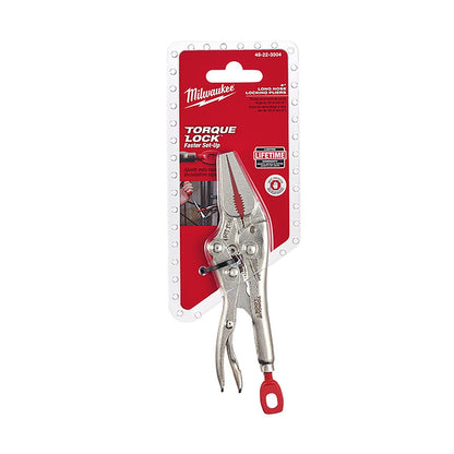 Milwaukee 101mm (4in) TORQUE LOCK Long Nose Locking Pliers 48223504