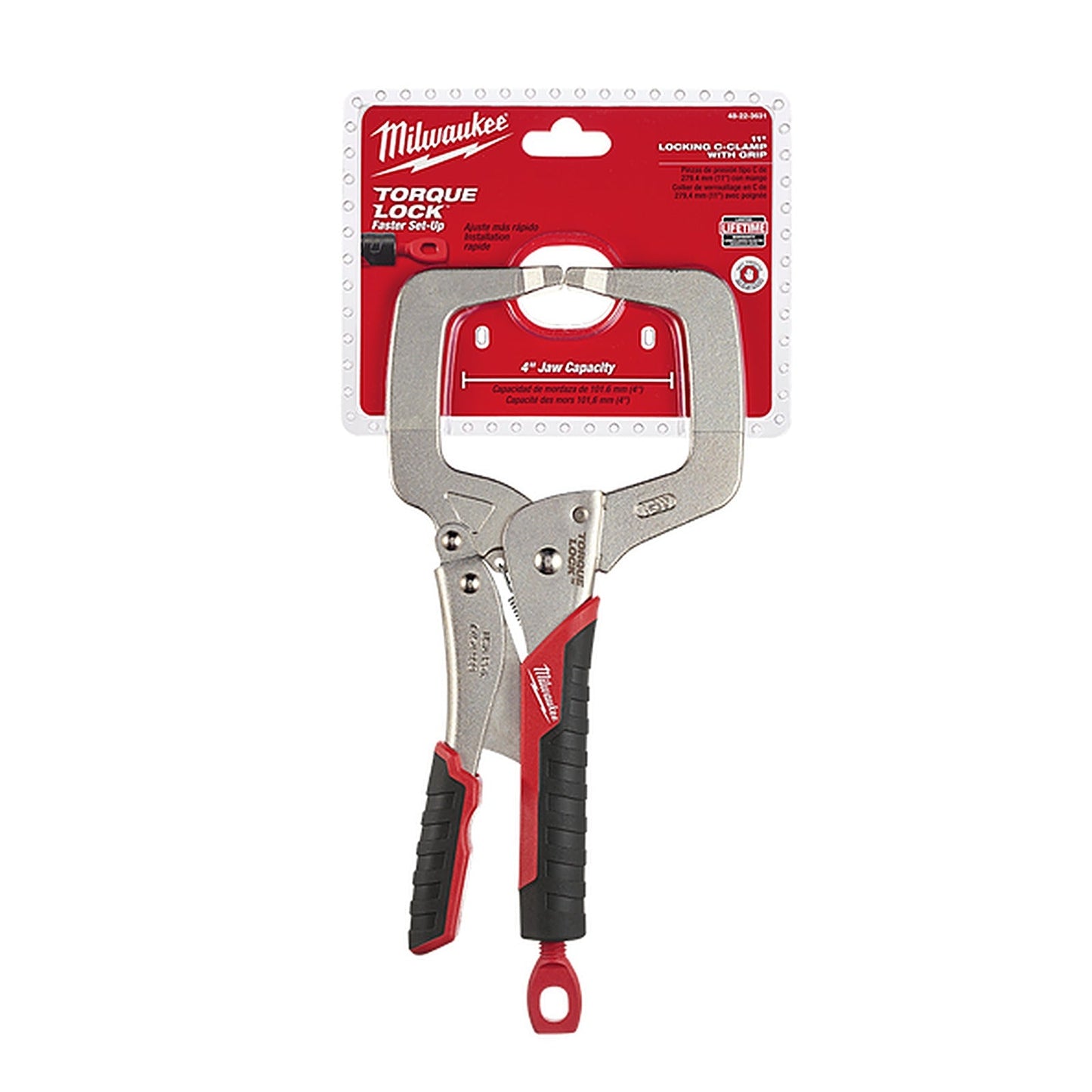Milwaukee 279mm (11in) TORQUE LOCK C-Clamp Locking Pliers Regular Jaws with Durable Grip 48223631