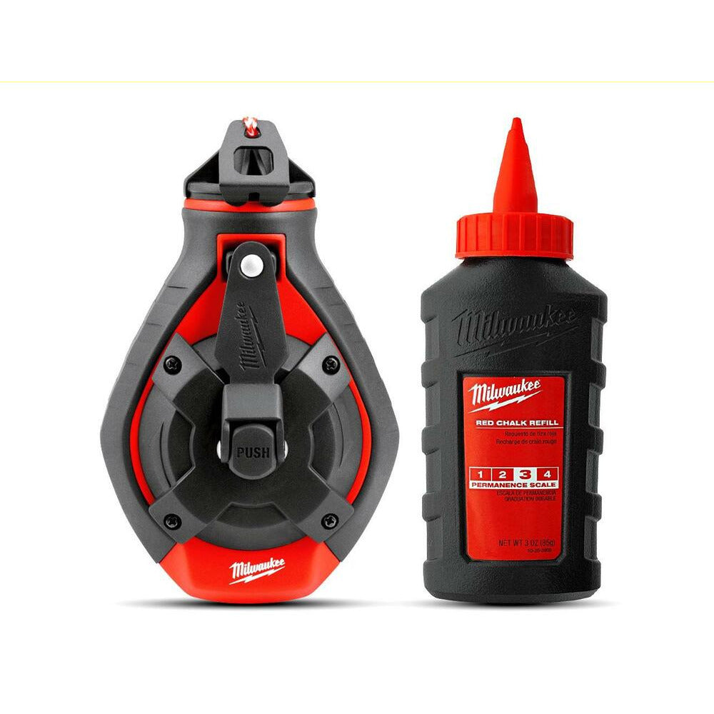 Milwaukee 48223986 30m Bold Line Chalk Reel & Red Chalk Refill