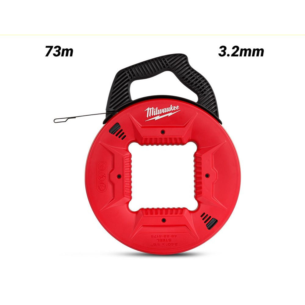 Milwaukee 48224178 73m 240ft 3.2mm Steel Fish Tape