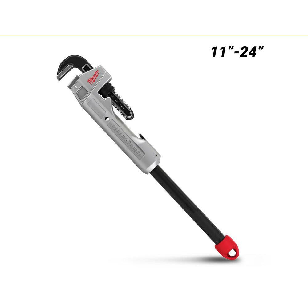 Milwaukee 48227318 11"-24" Adjustable Pipe Wrench Aluminum Cheater