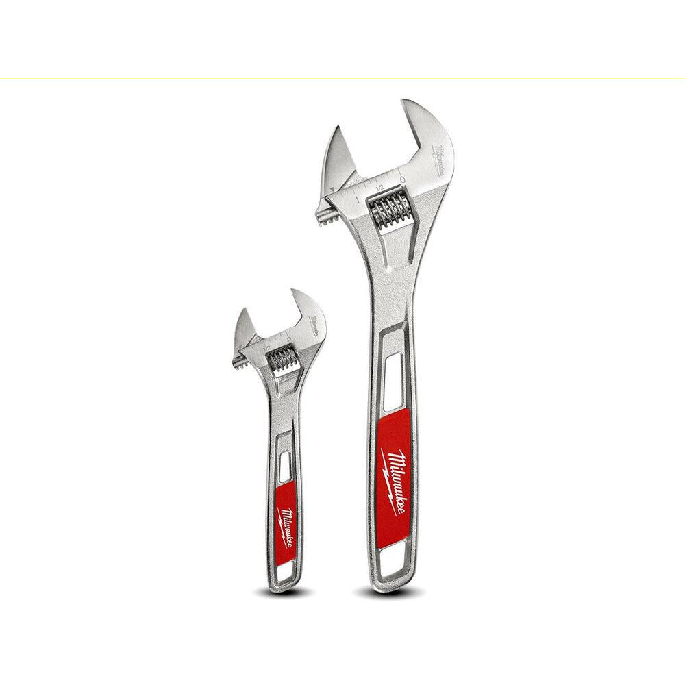 Milwaukee 2 Pc 152mm (6in) & 254mm (10in) Adjustable Wrench Set 48227400