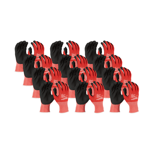 Milwaukee 12Pk Cut 1(A) Nitrile Dipped Gloves L