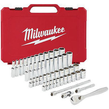 Milwaukee 1/4in Drive 50pc Ratchet & Socket Set - SAE & Metric 48229004