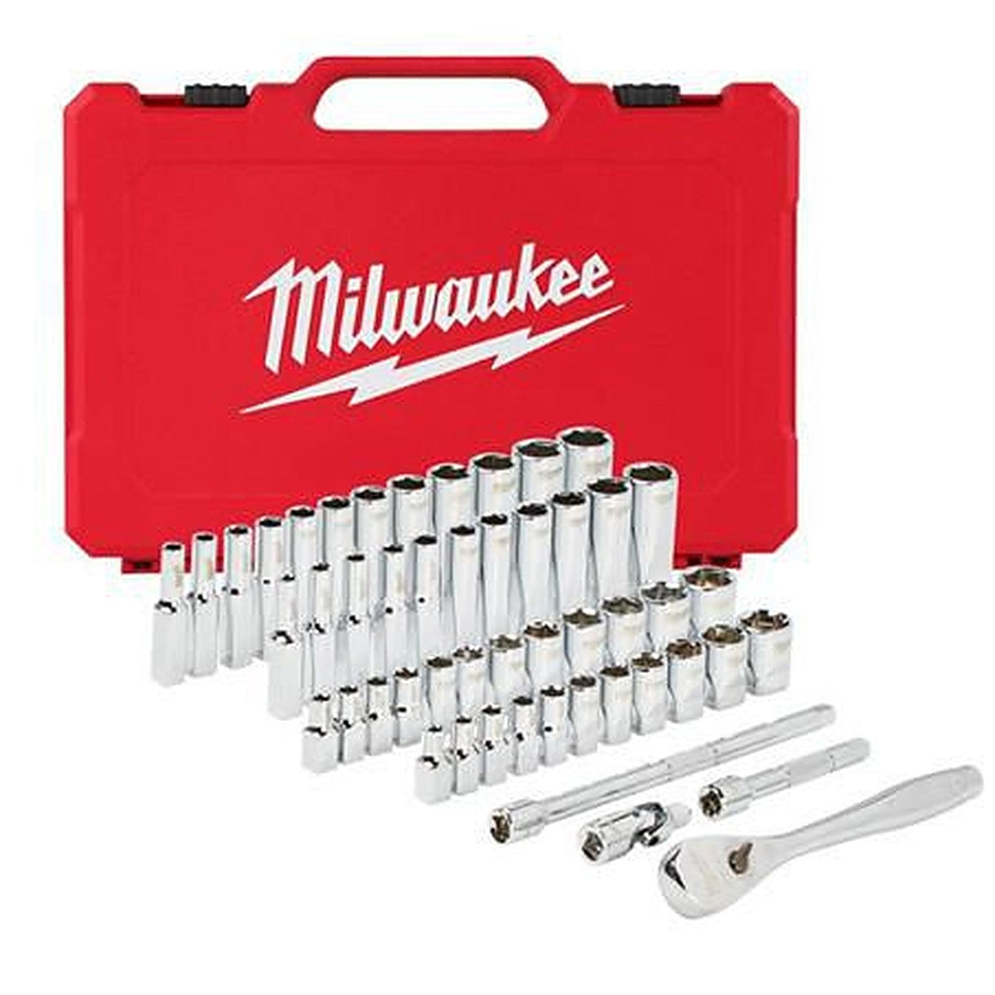 Milwaukee 1/4in Drive 50pc Ratchet & Socket Set - SAE & Metric 48229004