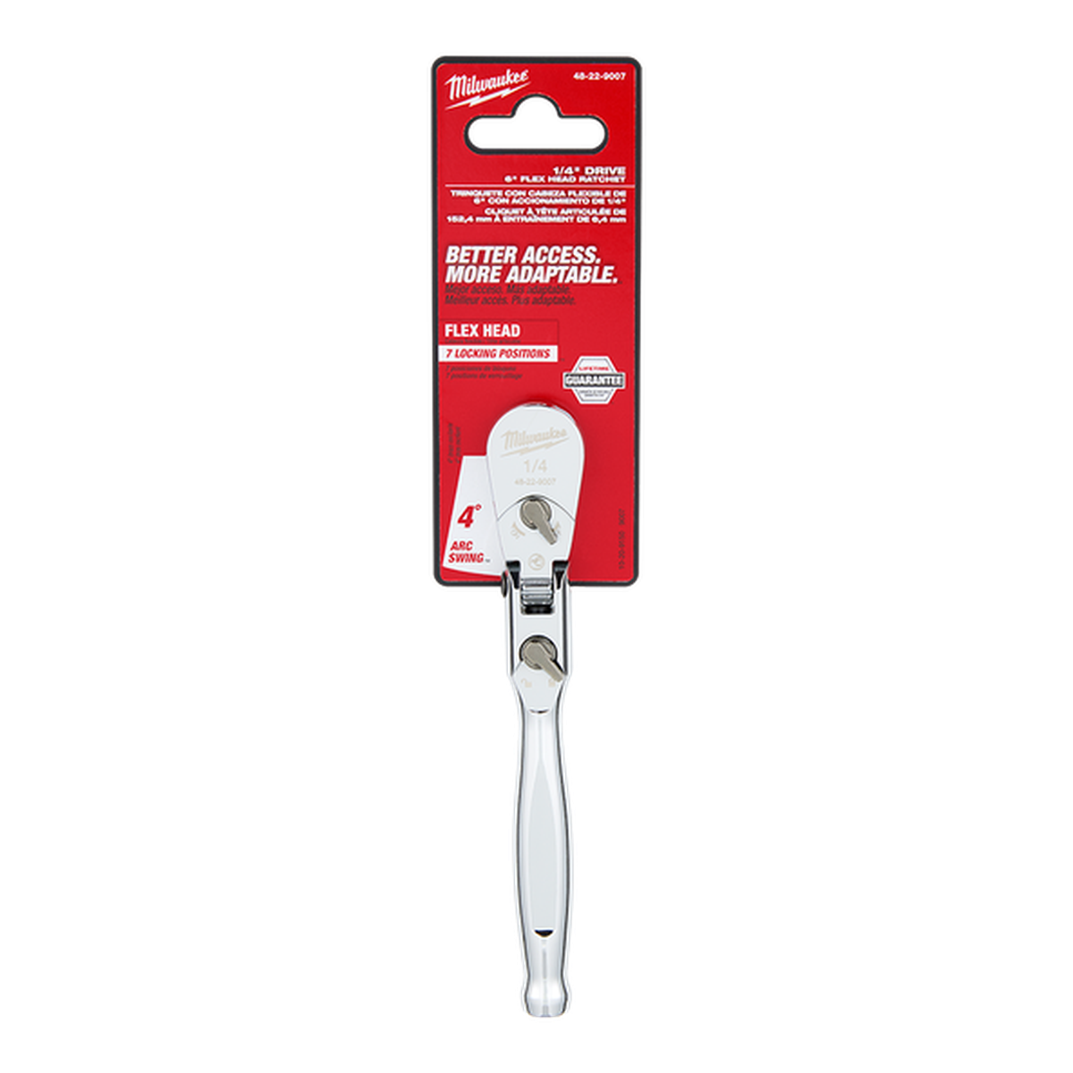 Milwaukee 1/4in Flex Head Ratchet (6in)