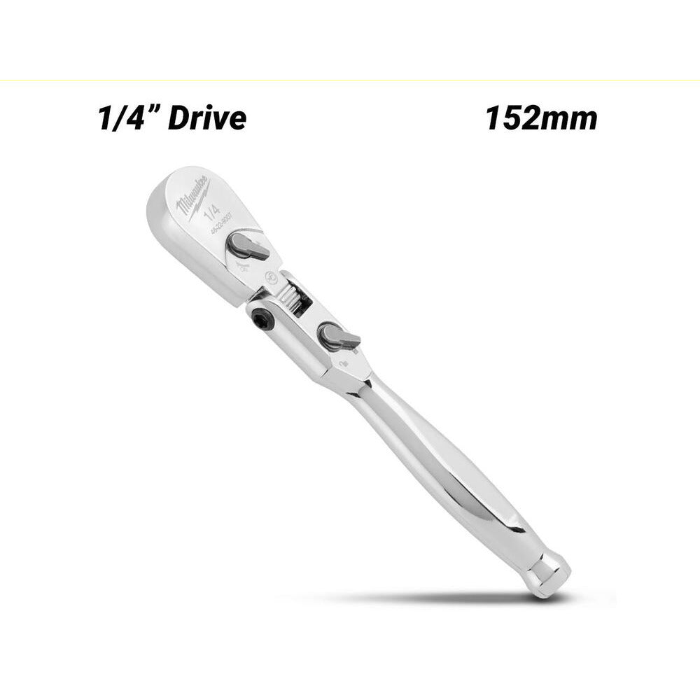 Milwaukee 48229007 152mm (6") 1/4" Drive Flex Head Ratchet