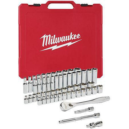 Milwaukee 3/8in Drive 56pc Ratchet & Socket Set - SAE & Metric 48229008
