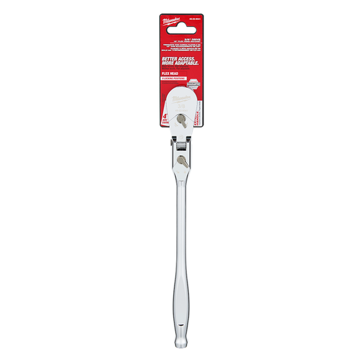 Milwaukee 3/8in Flex Head Extended Ratchet (12in)