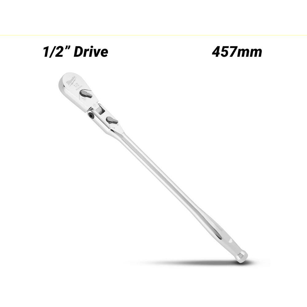 Milwaukee 48229052 457mm (18") 1/2" Drive Flex Head Extended Ratchet