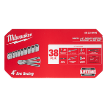 Milwaukee 1/4in Drive 38pc Metric Socket and Bit Set