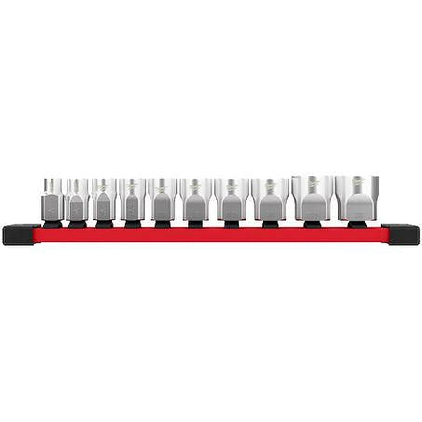 Milwaukee 3/8in Drive 10 Piece Standard SAE Socket Set with Storage Rail 48229403