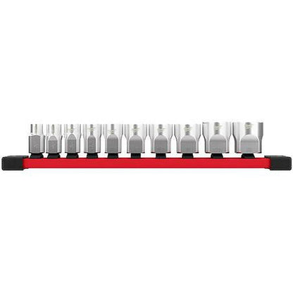 Milwaukee 3/8in Drive 10 Piece Standard SAE Socket Set with Storage Rail 48229403