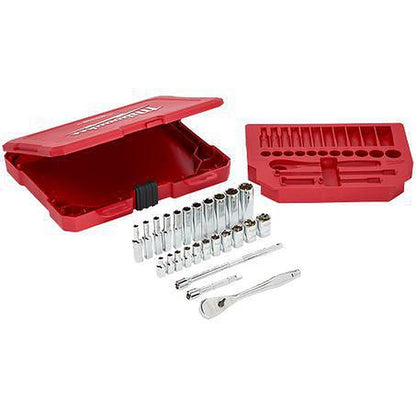 Milwaukee 1/4in Drive 26pc Ratchet & Socket Set - SAE 48229404