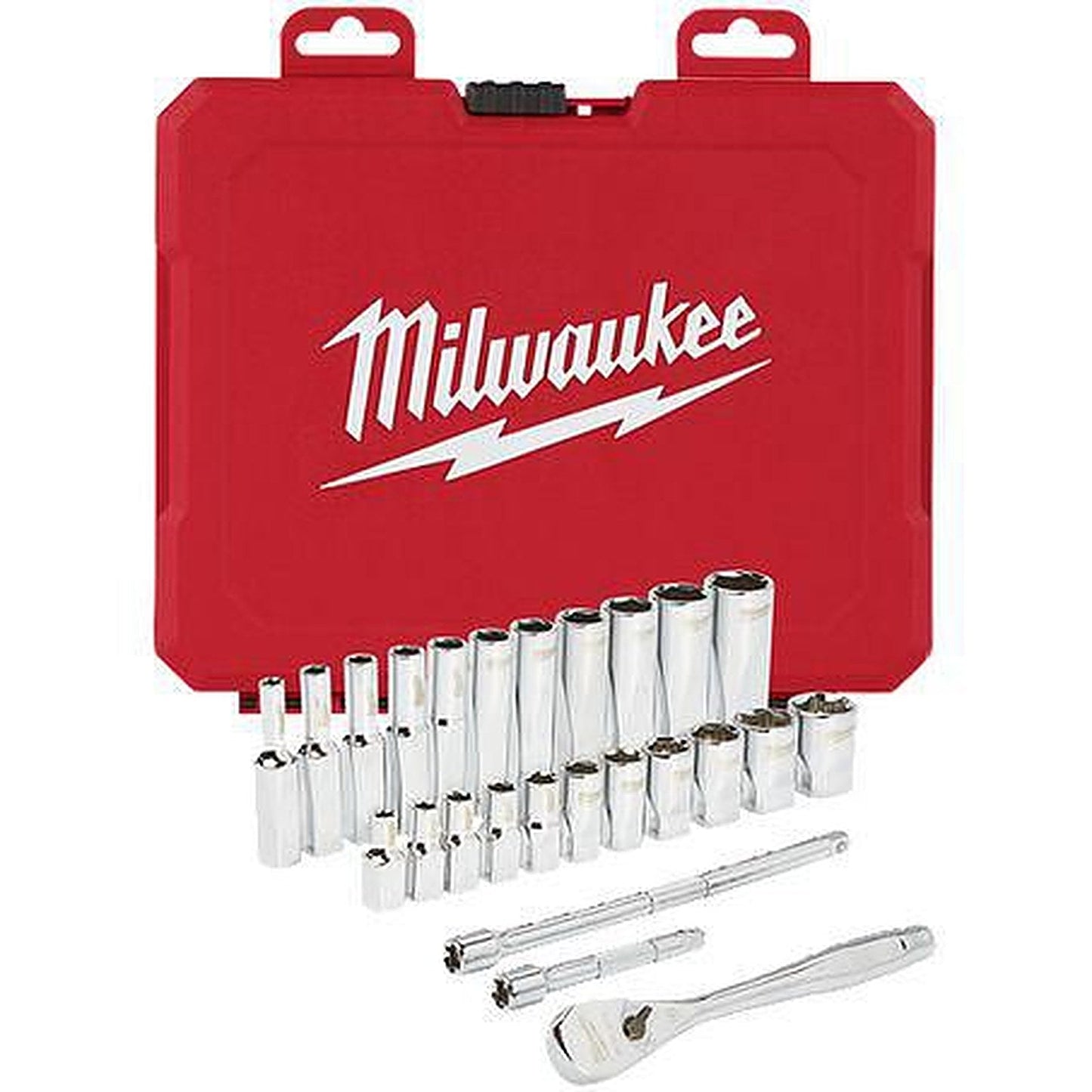 Milwaukee 1/4in Drive 26pc Ratchet & Socket Set - SAE 48229404