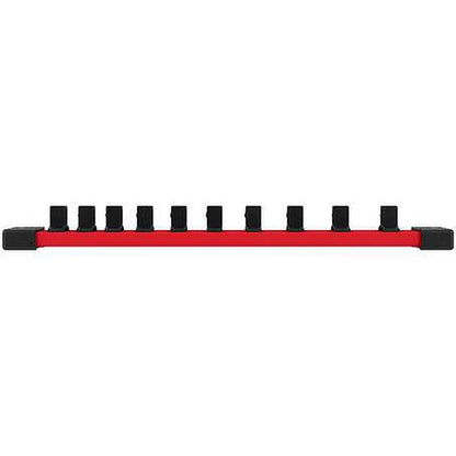 Milwaukee 3/8in Drive 10 Piece Deep SAE Socket Set with Storage Rail 48229405