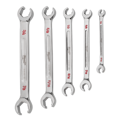 Milwaukee 5pc Double End Flare Nut Wrench Set SAE